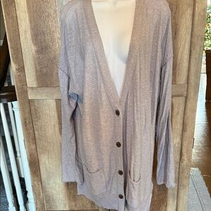 Eddie Bauer Heather Gray Button-Up Cardigan